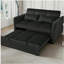Lit escamotable désossé 3 en 1 avec dossier inclinable et coussins en velours. Convient aux salons, chambres à coucher, appartements et petits espaces (noir)