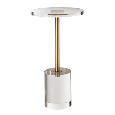 Table de bout en acrylique transparent, table d'appoint en acrylique avec base solide, plateau de table rond de 11,9 po x 11,9 po, hauteur de 21,4 po, pour le café, les boissons, la nourriture, les collations utilisées dans le salon, la chambre à coucher et le bureau
