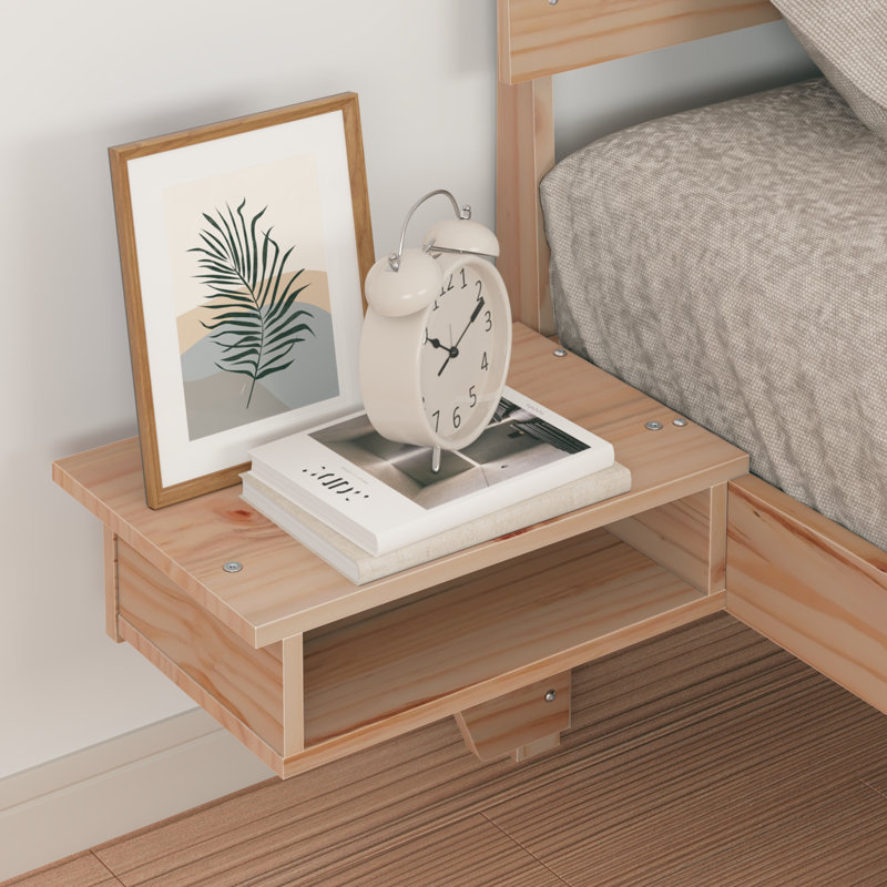 Bed Frame With Bedside Tables With Headboard, Brown, 120 x 200cm