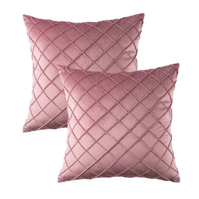 Coussin décoratif carré en velours 18 po, coussins décoratifs texturés à losanges