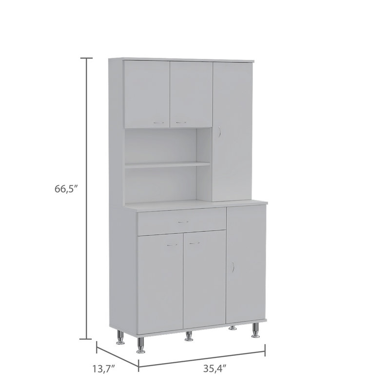 Tigard 1-Shelf 1-Drawer Pantry Cabinet White