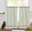 Linen Striped Kitchen Curtains Rod Pocket Tier Curtains-108938900-108938902