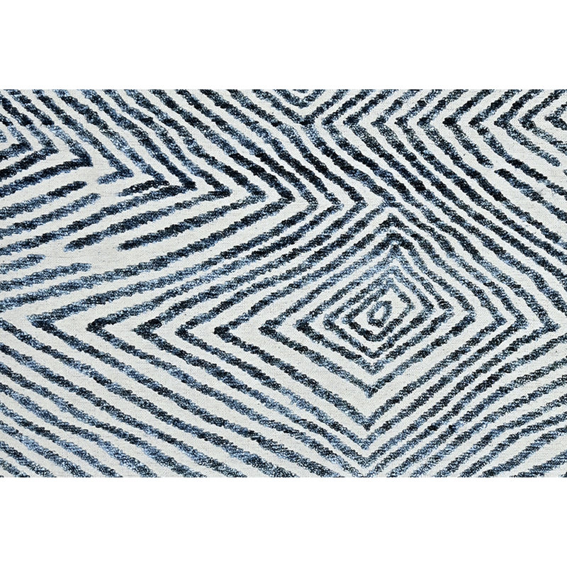 Hand Knotted Area Rug in Ivory And Blue, Rectangle 10' x 14'