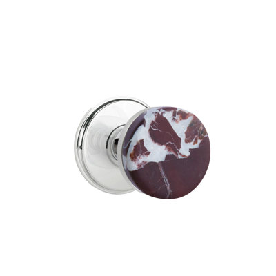Emtek Select Dummy Knobset w/ Watford Rosette & Conical Stem, Rosso Levanto Marble Knob