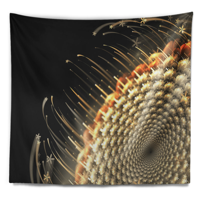Tapisserie motif floral fractal, H 32 po x l 39 po