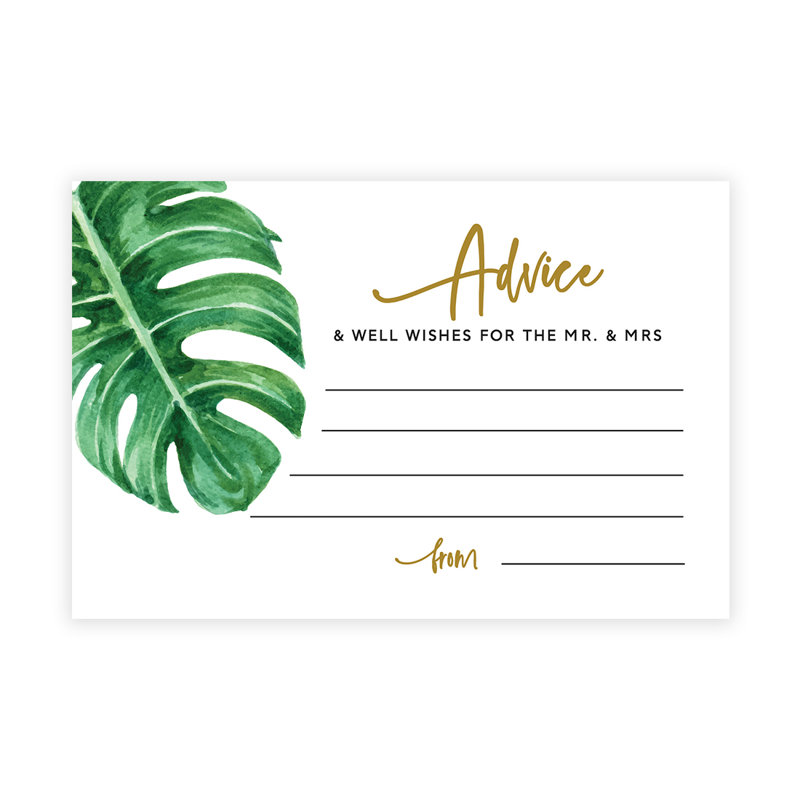«Tropical Monstera Leaf», livre de mariage, conseils pour les mariés, paquet de 56