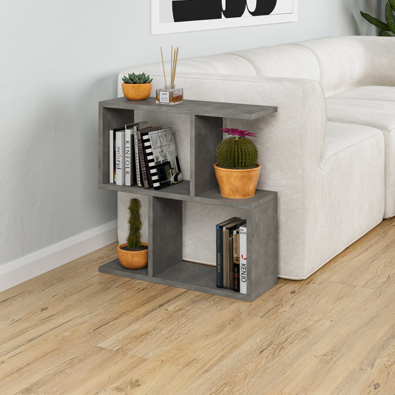 Floor Shelf End Table, Retro Gray