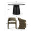 Ensemble de table de salle à manger pour 4 personnes avec table ronde et 4 chaises rembourrées imperméables-331640319