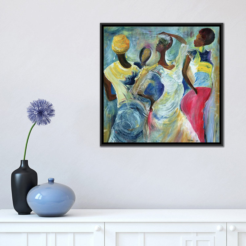 « soeur act », impression sur toile, H 18 po x l 18 po x P 1,5 po, Toile avec cadre noir, Pas de tapis