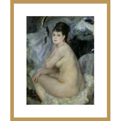 «Nu ou nu assis sur un canapé» par Pierre-Auguste Renoir - Impression Giclée encadrée