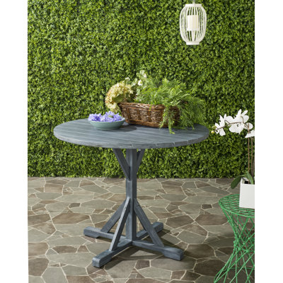Chrystin Round Acacia Outdoor Dining Table , 35.4'' in. W 35.4'' in. D