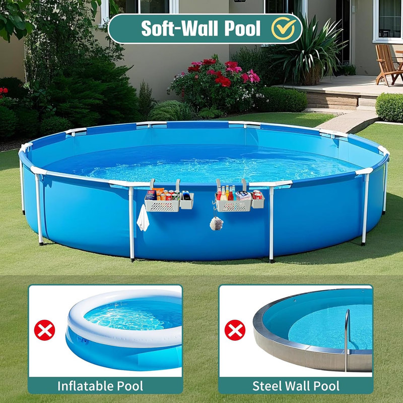Améliorez votre piscine avec 2 paniers de rangement, accessoires pour piscine hors terre