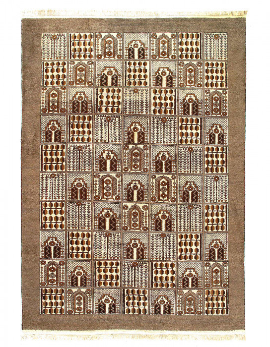 Tapis ivoire en laine d'agneau unique 8 pi 6 po x 12 pi 3 po Illies