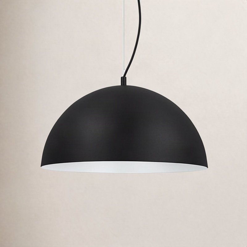 Ainslee 1 - Light Single Pendant, Black/White, 81.9" H x 15" W x 15" D