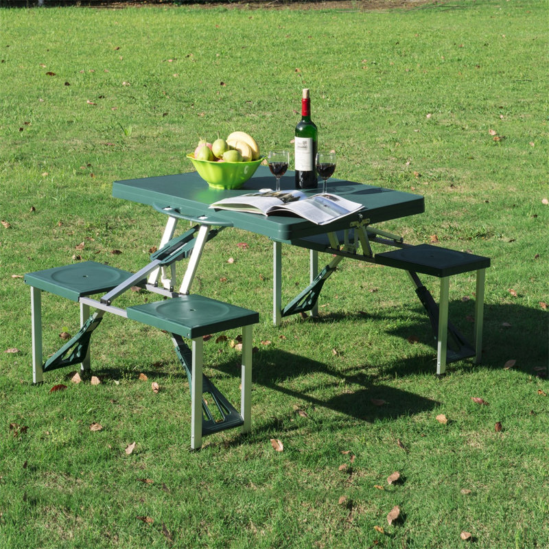 Seavey Rectangular Outdoor with Umbrella Hole Camping Table - 135 cm W 84.5 cm D