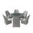 Dustion 6 - Person Wicker Patio Dining Set with Round Table , Cushions Included