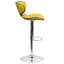 Tabouret de bar contemporain confortable en vinyle à hauteur réglable et dossier mi-haut avec base chromée Claudine-660761083