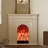 Beige Solid Wood Electric Fireplace-85408133