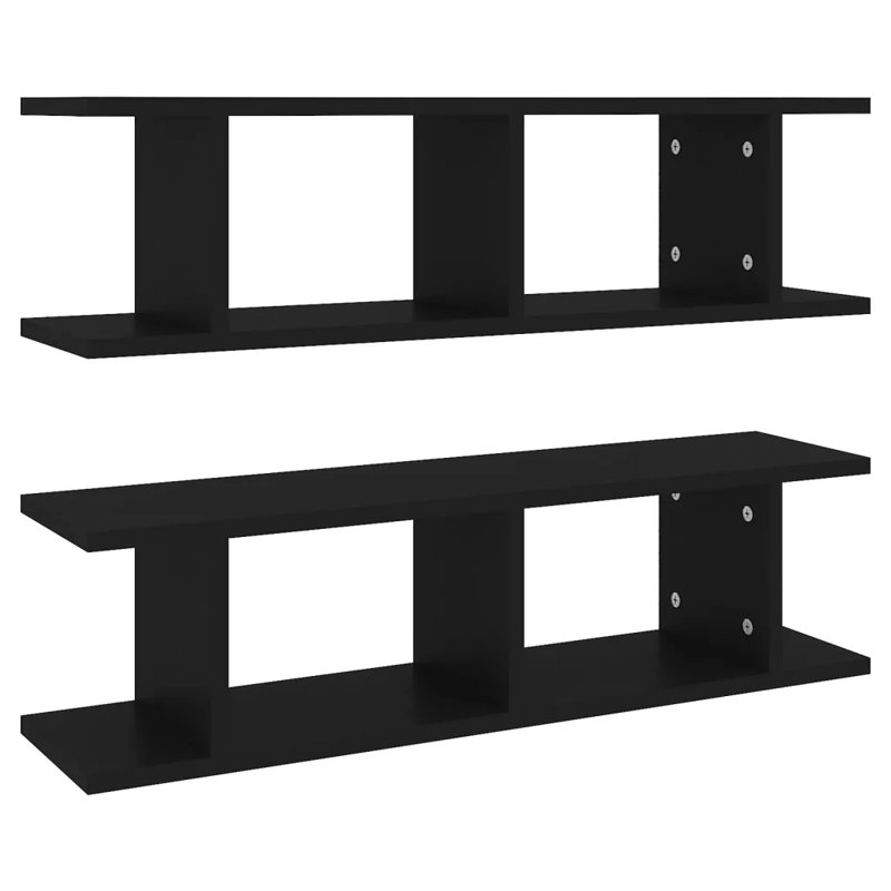 Wall Shelves Engineered Wood, Black