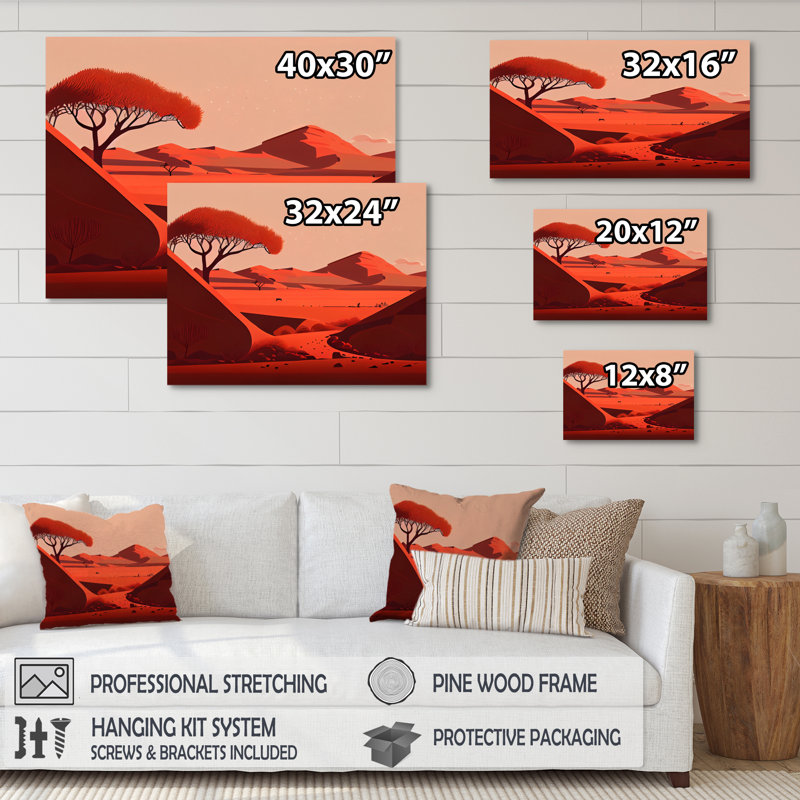 «Single Tree In Terra Cotta Mountains II», reproduction sur toile, H 12 po x l 20 po x P 1 po, Toile tendue