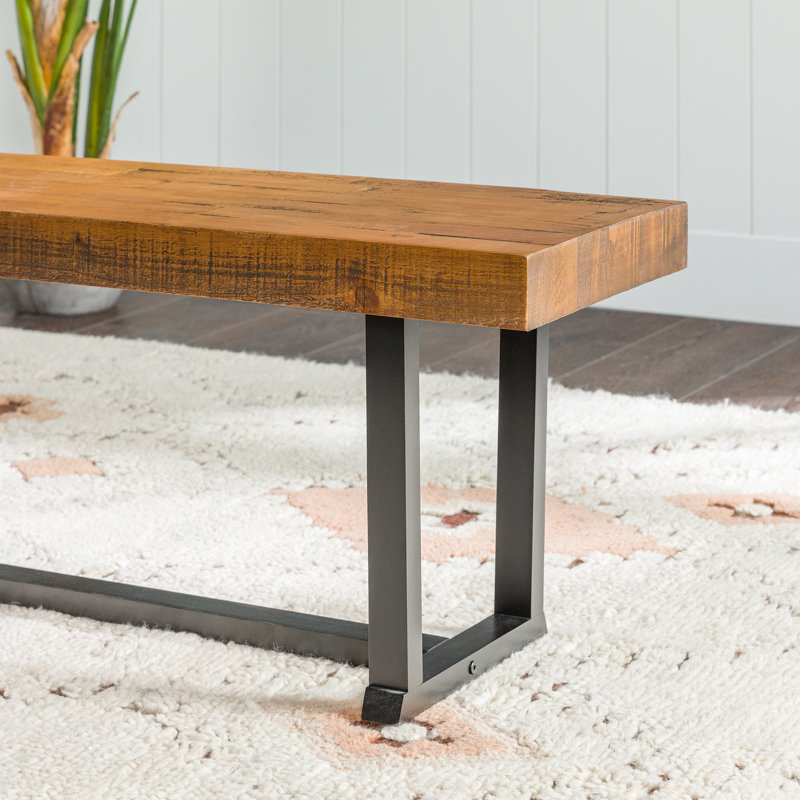 Banc en bois massif Amarapal, Chêne rustique