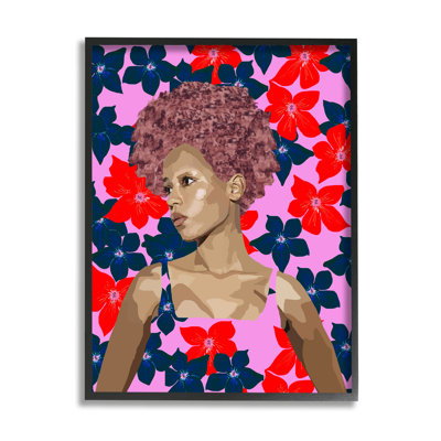 Femme moderne à motif de fleurs vives par Lynnda Rakos