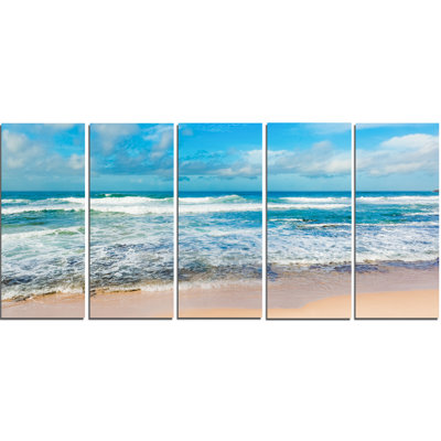 Ensemble de 5 reproductions de photos sur toile tendue indienne ocean