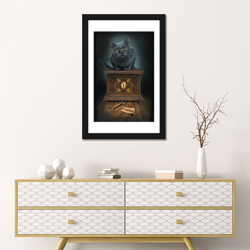 «Pandora's Box», impression sur toile, H 24 po x l 16 po x P 1 po, Papier d'art encadré noir, Blanc