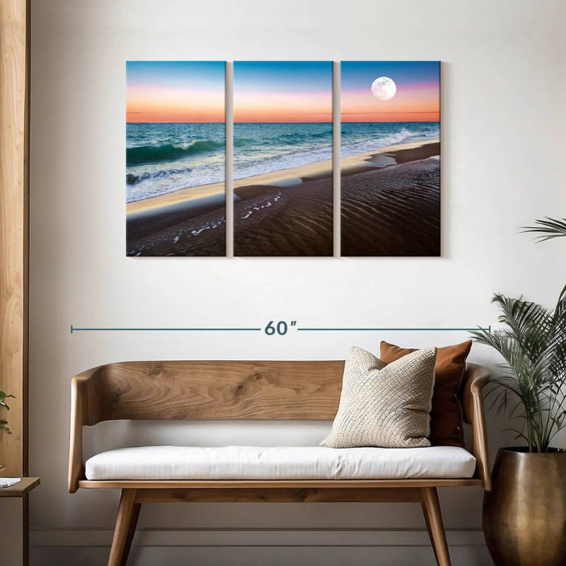 Gillard Moonrise au coucher du soleil, H 28 po x l 45 po