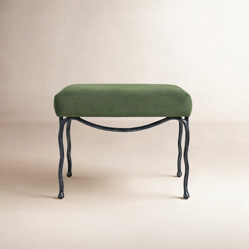 Lacarla Metal Legs Ottoman, Vert olive