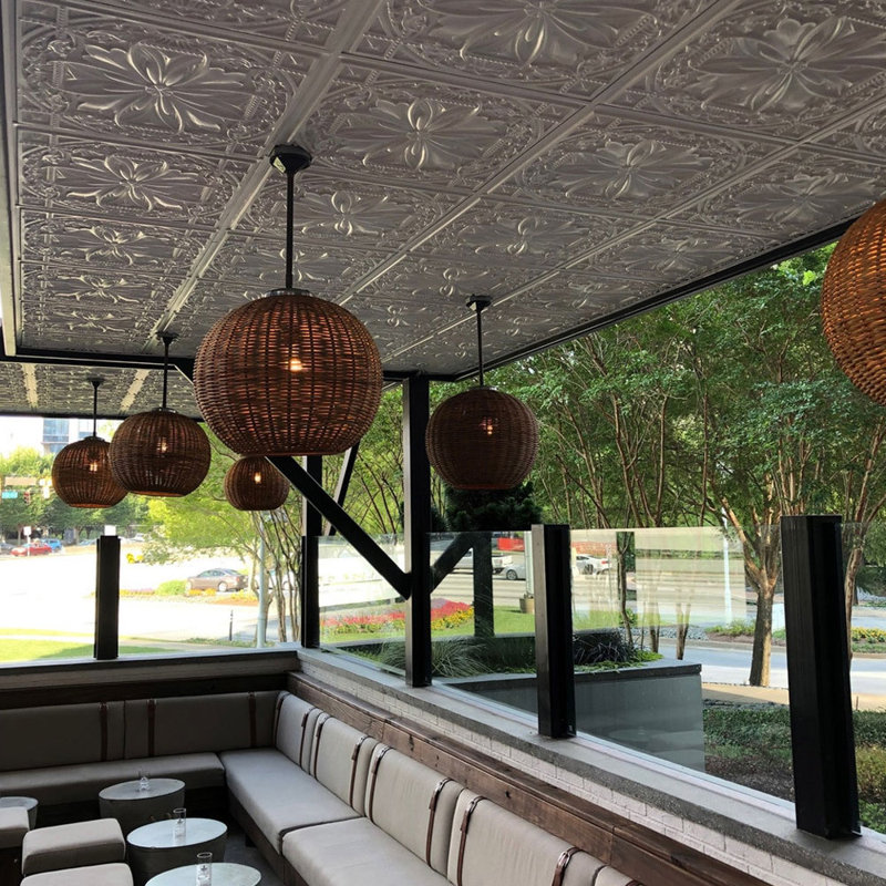 Milan 24'' Graphite Gold Textured PVC Ceiling Tile