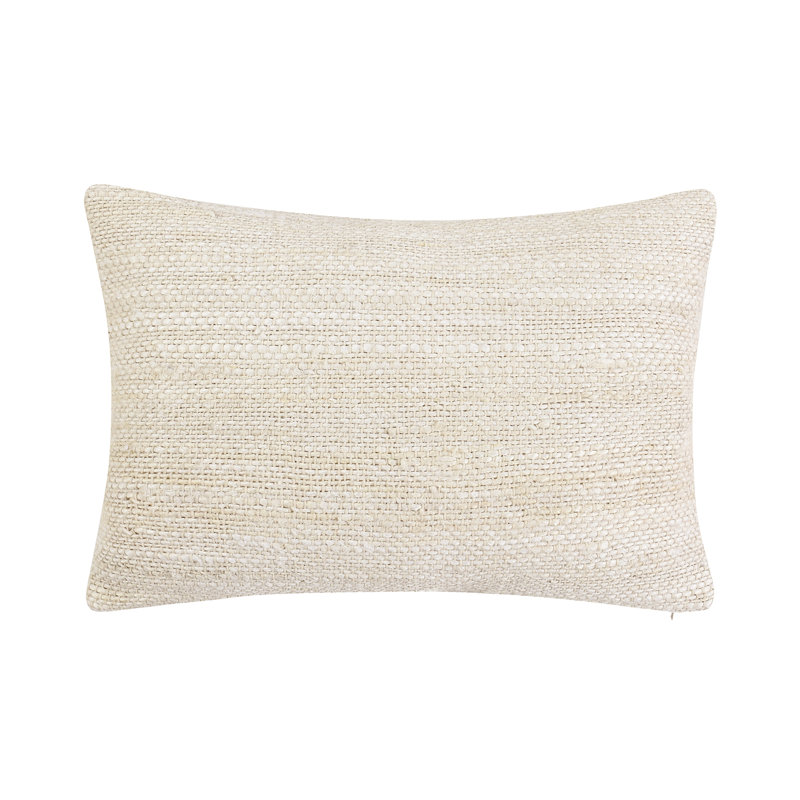 Coussin en jute tissé Halter, ivoire, Rectangulaire