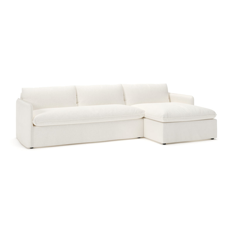 Bellatrix 2-Piece Slipcovered Sectional, Right Hand Facing, Apollo Alpaca Boucle
