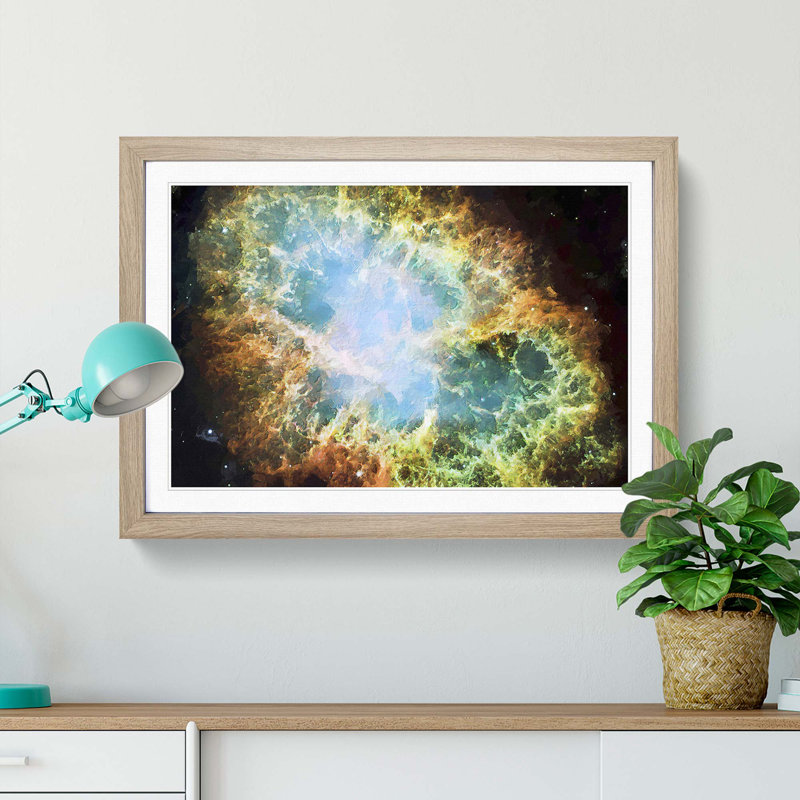 Universe Vol.34 in Abstract - Picture Frame Graphic Art Print, 62cm H x 87cm W x 2cm D, Oak Framed