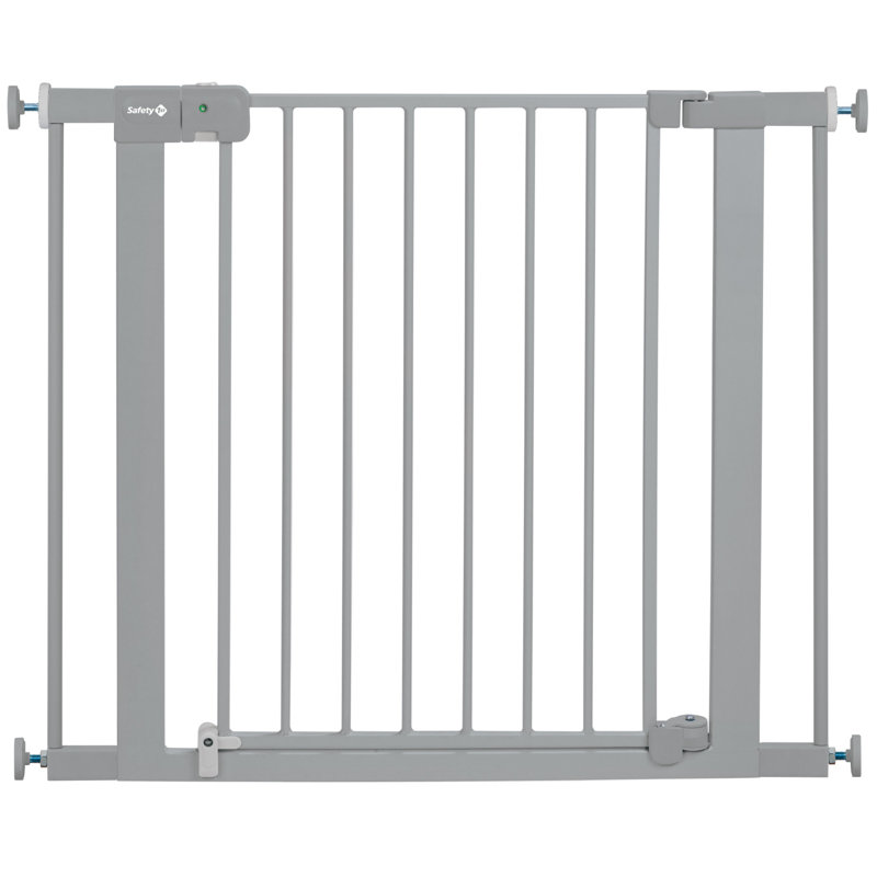 Gray Metal Pressure Mounted Auto-Close Safety Gate