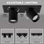 Projecteur encastré à 2 têtes DEL LUXRITE, 5CCT, CRI90, 6W, 400LM, tête réglable à 355 ° et inclinaison à 80 °, intensité variable, classé ETL, noir, paquet de 2-124405159