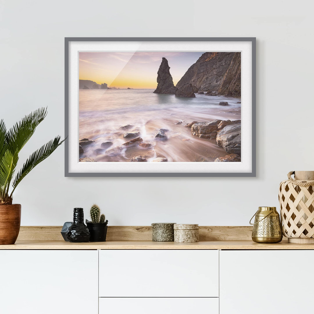 Gerahmtes Poster Spanish Beach at Sunrise