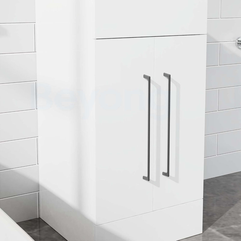 16in Small Bathroom Vanity with Single Sink, Freestanding Modern Cabinet and White Drop-in Sink, 2 Doors for Ample Storage, White
