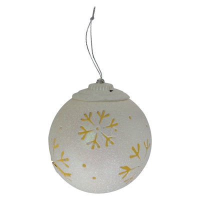 Ornement de Noël suspendu en forme de flocon de neige blanc 5 "