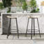 Tabourets de bar à hauteur de comptoir, chaises de cuisine tissées à la main sans dossier avec repose-pieds rond, ensemble de 2 tabourets de pub en PVC pour l'intérieur et l'extérieur