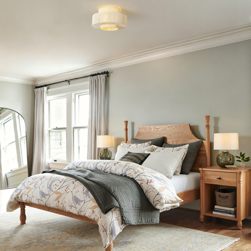 Ashli 3-Light Boho Dimmable Tiered Drum  Flush Mount Ceiling Light