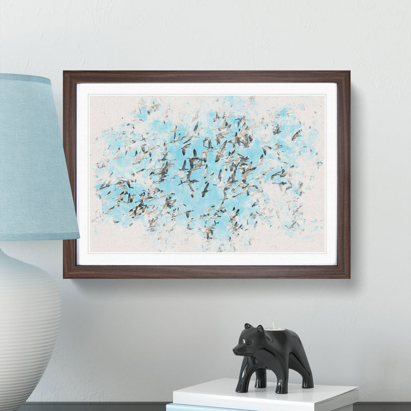 Snow Geese in Flight - Picture Frame Graphic Art Print, 62cm H x 87cm W x 2cm D, Walnut Framed