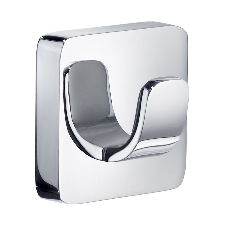 Porte-peignoir mural simple chrome poli 