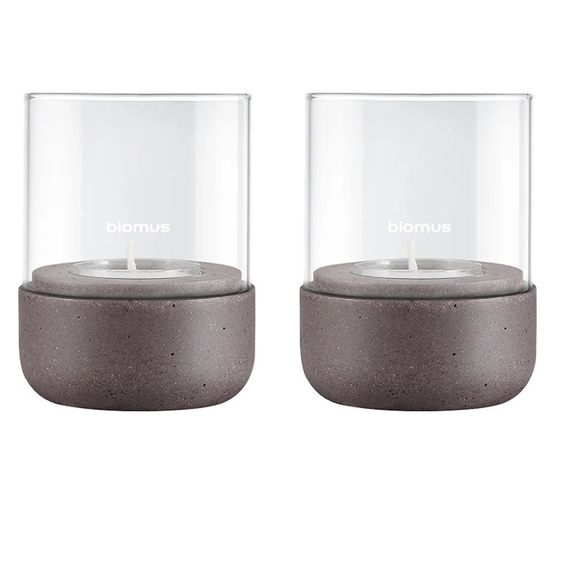 2 Piece Glass Set, Brown, 9.5 cm H x 7 cm W x 7 cm D
