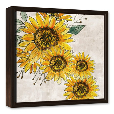 " Sunflower Distressed " Painting Print