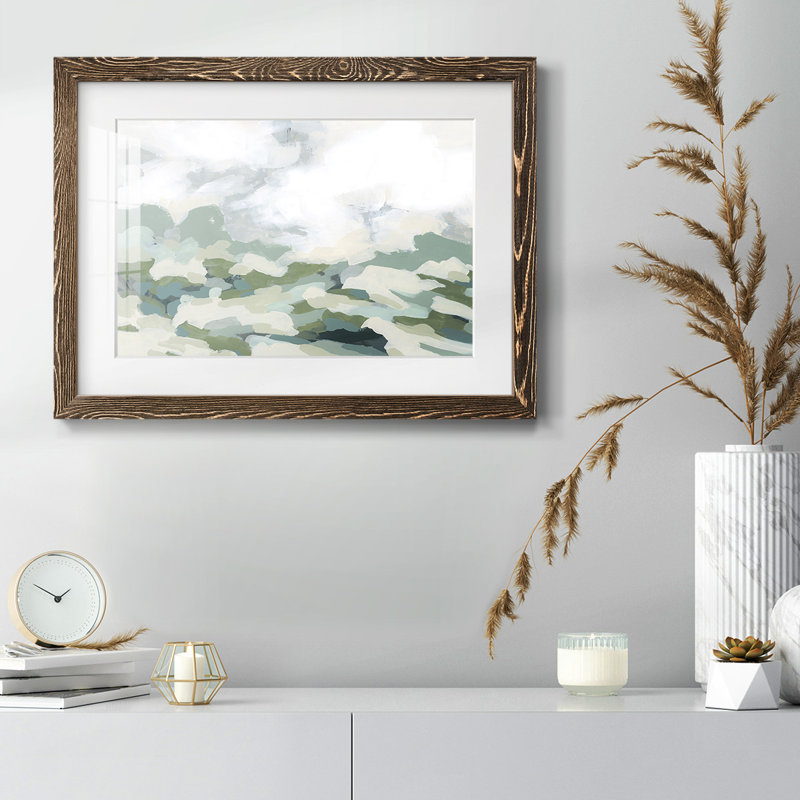 " Verdant Hillside II ", 28" H x 42" W x 1.5" D, Walnut