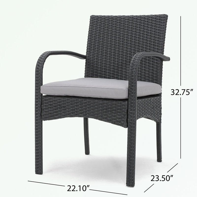 Wicker Armchair set of 2 with soft seat cushion