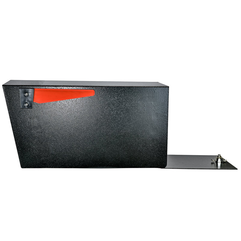 Steel Post Mounted Mailbox, Black