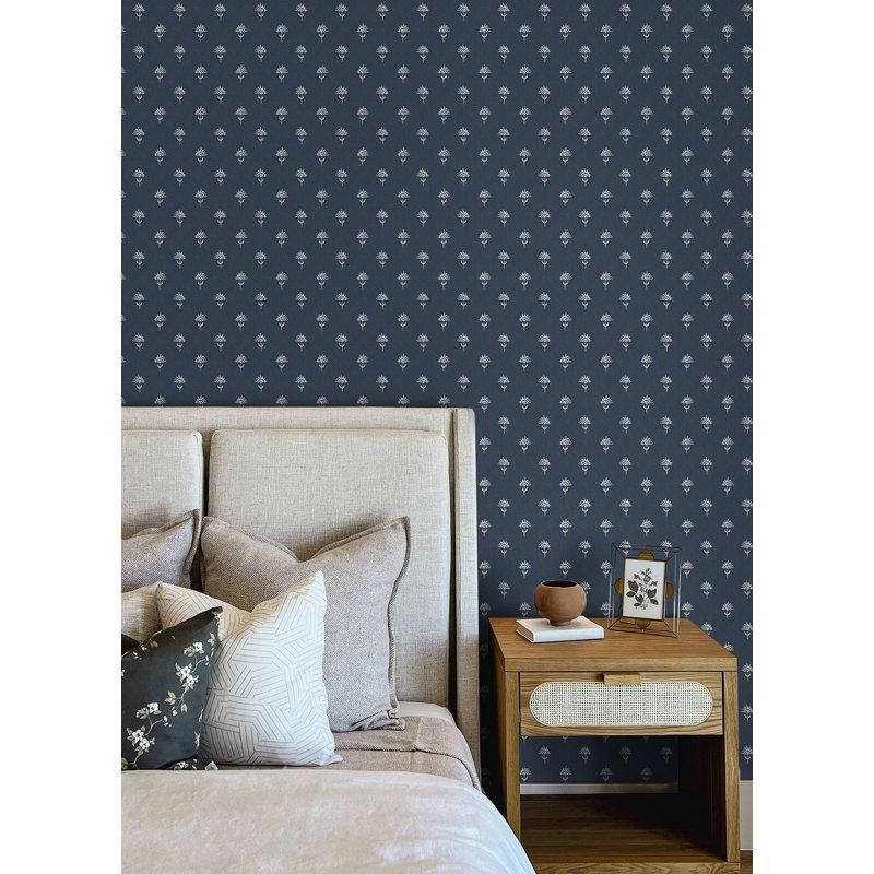 Papier peint floral Surdiva, Bleu