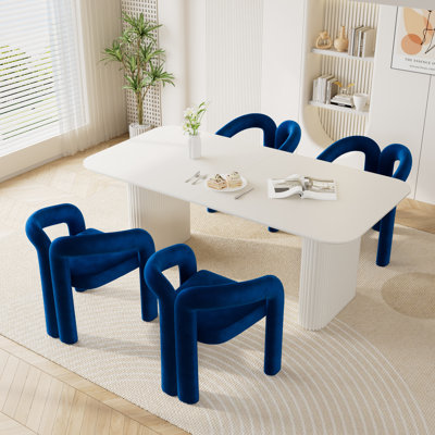 Modern Double Pedestal Dining Table Set